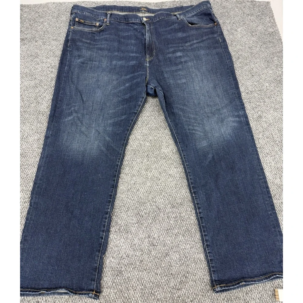Polo Ralph Lauren Men's 50x32 Hampton Relaxed Straight Jeans Dark Blue Denim